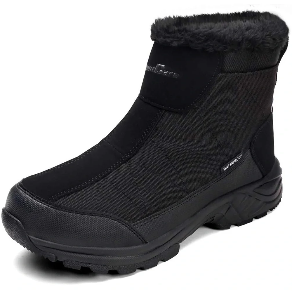 SILENTCARE Men's Warm Snow Boots, Fur Lined Waterproof , Anti-Slip 10.5/ 485